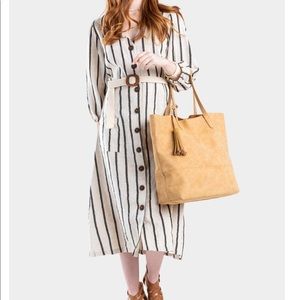 Francesca’s Denise Striped Button Dress